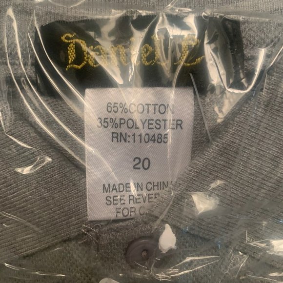 NWT DANIEL L BOY'S BUTTON FRONT‎ POLO SHIRT GRAY 20 - Picture 3 of 5
